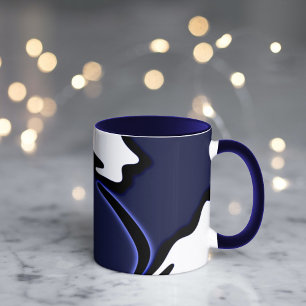 Blue Moon: Abstract Blue and White Combo Mug