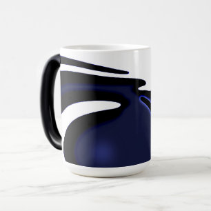 Blue Moon: Abstract Blue, White & Black Magic Mug