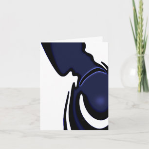 Blue Moon: Abstract Blue, White & Black Note Card