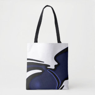 Blue Moon: Abstract Blue, White & Black Tote Bag