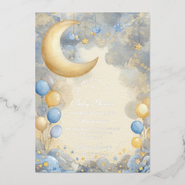 Blue Moon and Stars Baby Shower (Front)