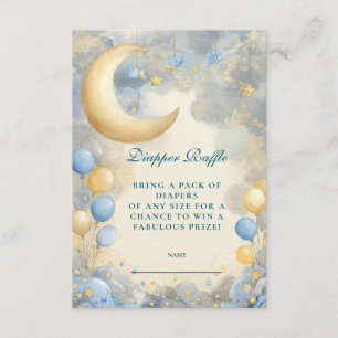 Blue Moon and Stars Diapper Raffle Enclosure Card