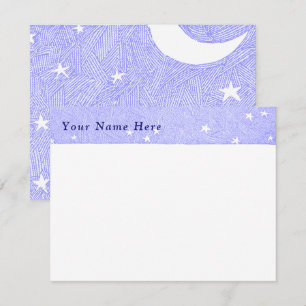 Blue Moon and Stars Etching Custom Card