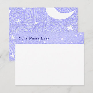 Blue Moon and Stars Etching Custom  Card