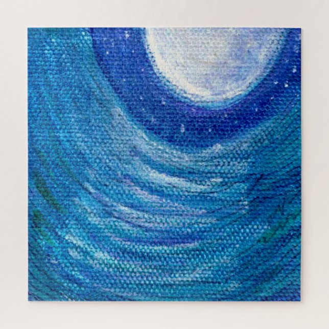 Blue Moon and Waves Puzzle (Vertical)