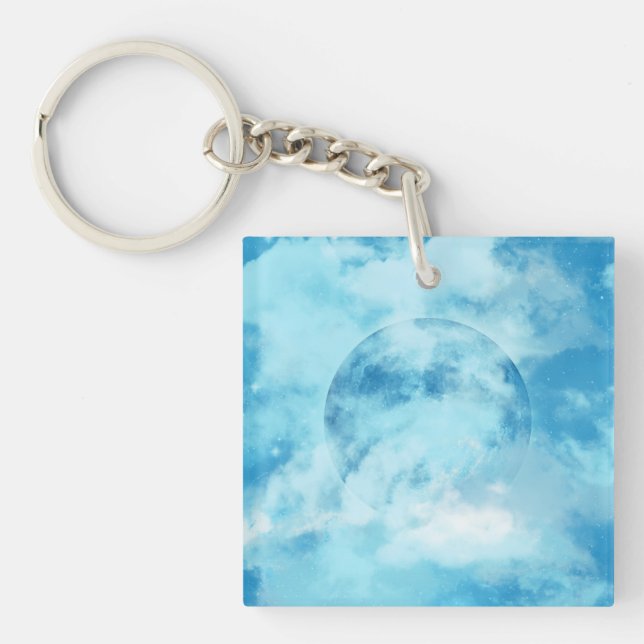 BLUE MOON ARTISTIC NIGHT SKY   KEYCHAIN (Front)