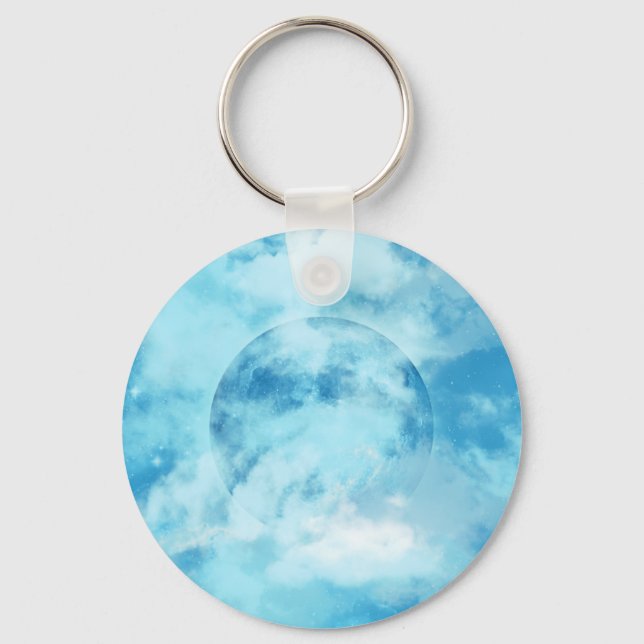 BLUE MOON ARTISTIC NIGHT SKY   KEYCHAIN (Front)