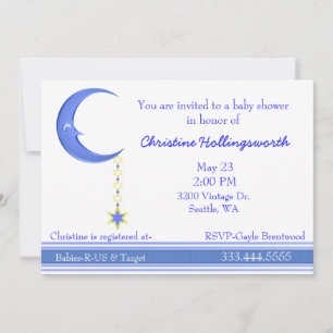 Blue Moon Baby Boy Shower Invitation