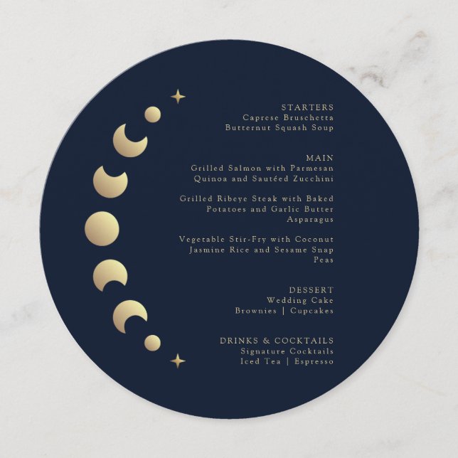 Blue Moon Circle Wedding Menu (Front)