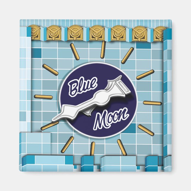 Blue Moon Clock Tower Magnet (Front)