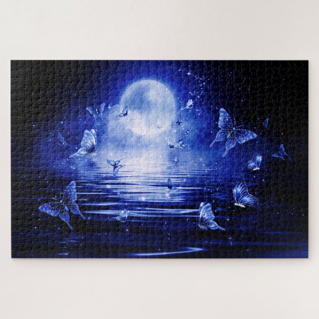Blue Moon Fantasy Butterflies Jigsaw Puzzle (Horizontal)
