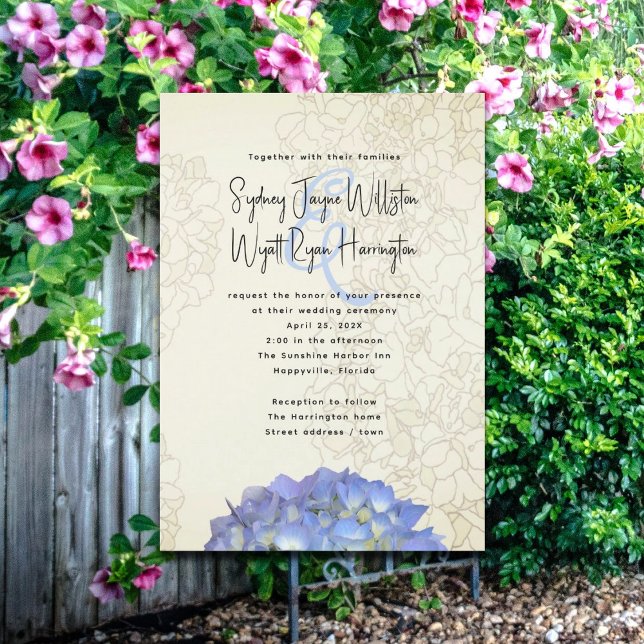Blue Moon Floral Artisanat Mariage Invitations (Créateur téléchargé)