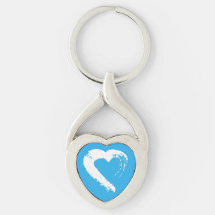 Blue Moon Heart Keychain