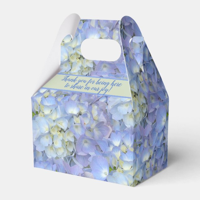Blue Moon Hydrangea Floral Wedding Thank You Favor Box (Front Side)