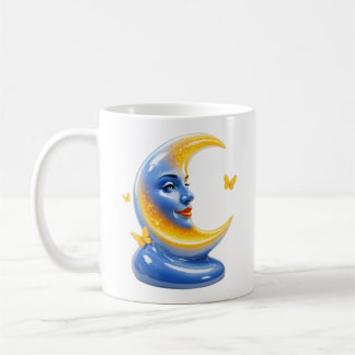 Blue Moon Illustration Glossy Celestial Coffee Mug