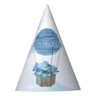 Blue moon little elephant birthday party hat