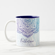 Blue Moon Mandala Personalized Mug