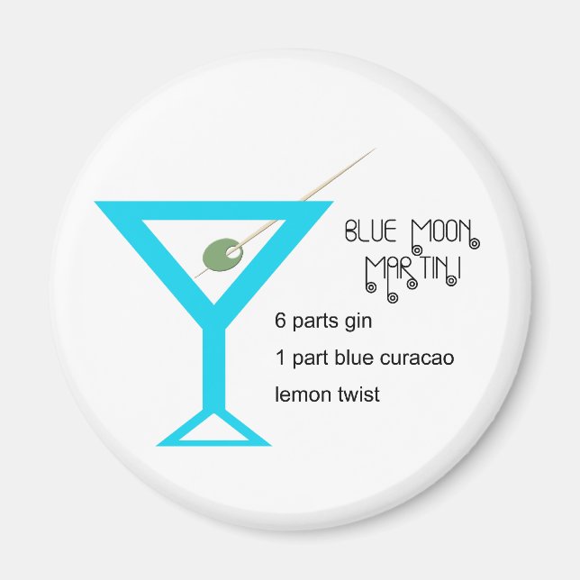 Blue Moon Martini Magnet (Front)