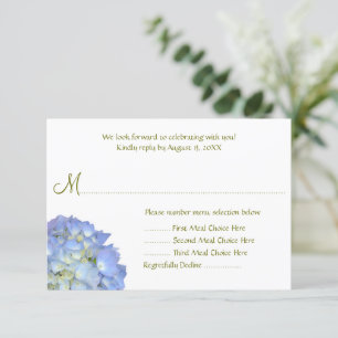 Blue Moon Menu Selection Wedding Reply Card