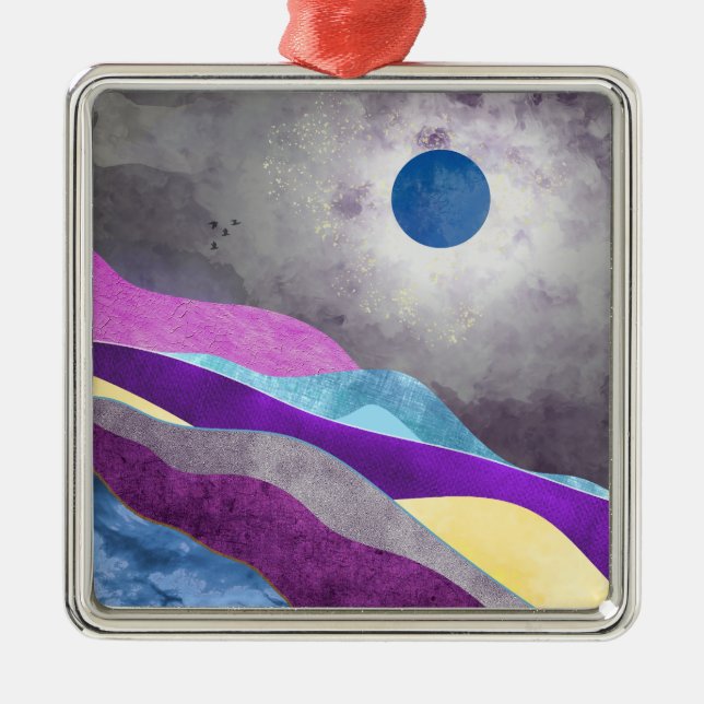 Blue Moon Metal Ornament (Front)