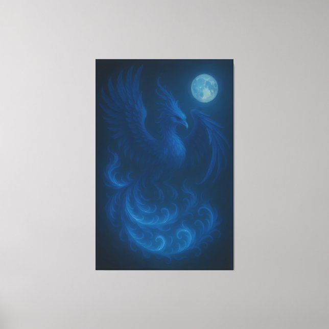 Blue Moon Phoenix · Impression sur toile d'art (Recto)