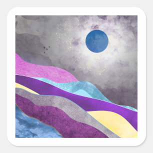 Blue Moon Square Sticker