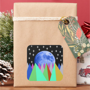 Blue Moon Square Sticker