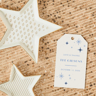 Blue Moon & Stars Celestial Wedding Favour  Gift Tags
