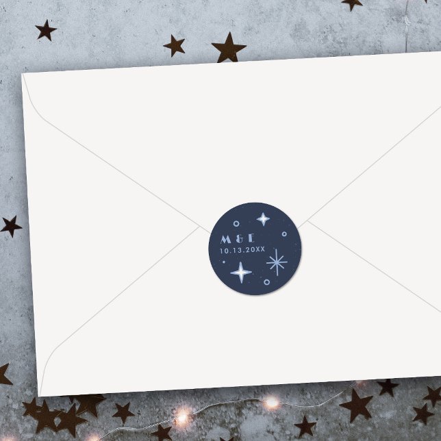 Blue Moon & Stars Celestial Wedding Sticker (Creator Uploaded)