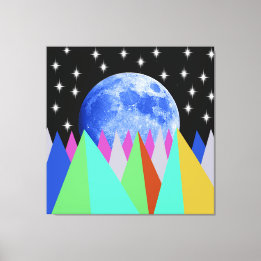 Blue Moon Stretched Canvas Print