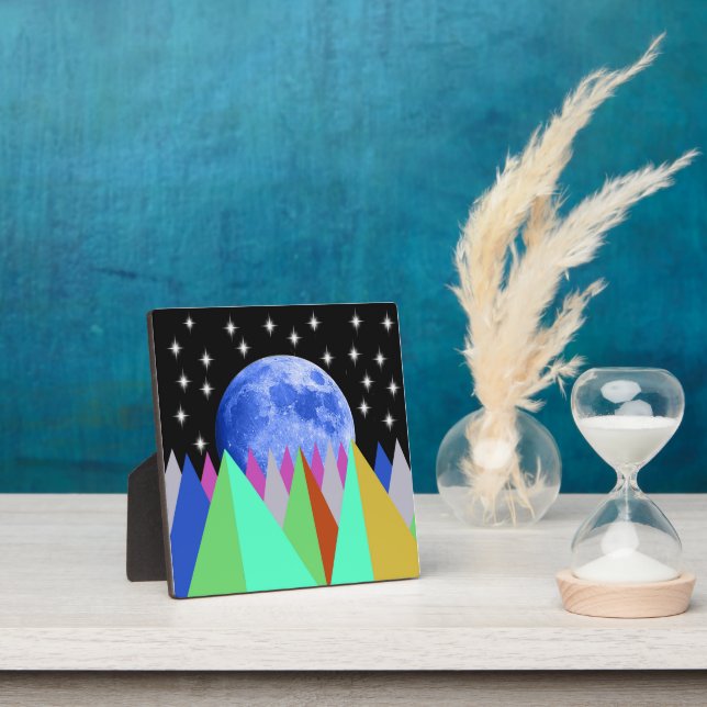 Blue Moon Tabletop Plaque with Easel (Insitu)