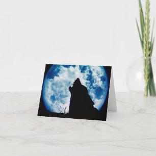 Blue Moon Wolf Note Card