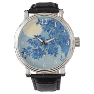 Blue Moonlit Tree: Japanese Cherry Blossom Night Watch