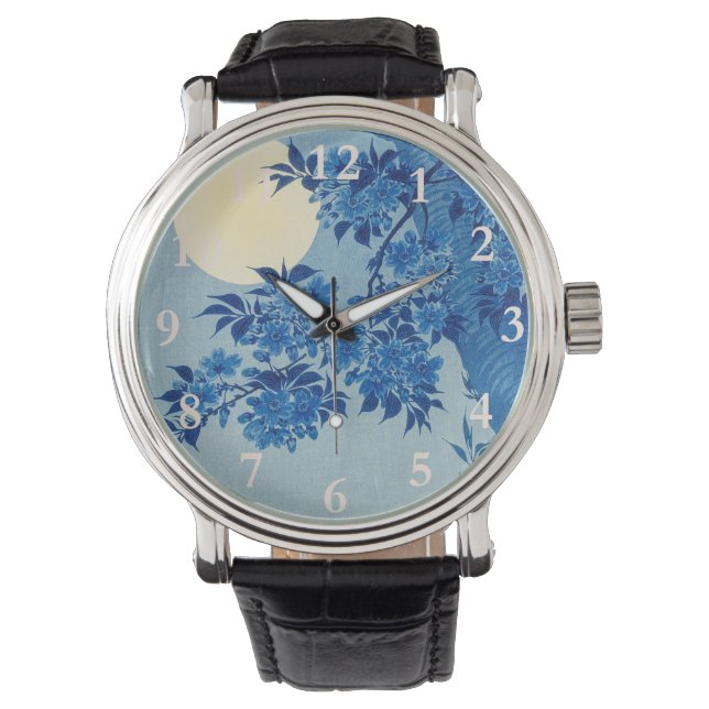 Blue Moonlit Tree: Japanese Cherry Blossom Night Watch (Front)