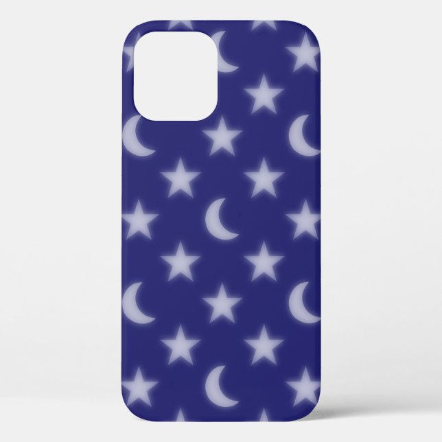 Blue moons and stars pattern Case-Mate iPhone case (Back)