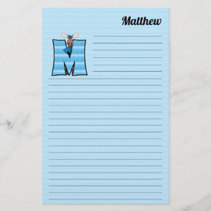 Blue Moose Mongram Letter M Lined Stationery
