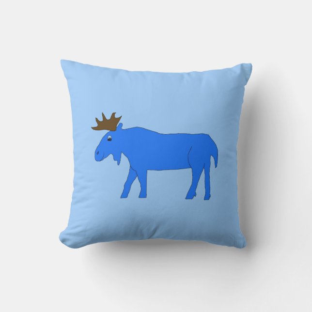 Blue Moose pillow (Front)
