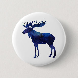 Blue Moose Silhouette 2 Inch Round Button