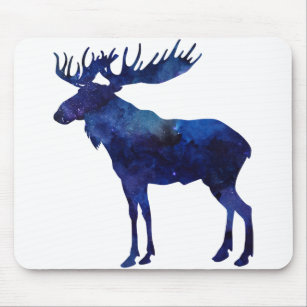 Blue Moose Silhouette Mouse Pad
