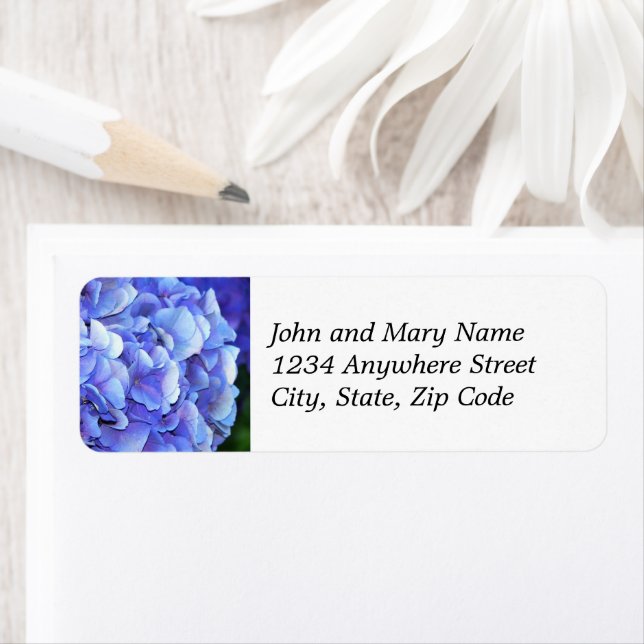 Blue Mophead Hydrangea Floral Adresse de retour (En situation)