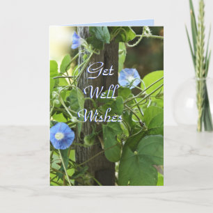 Blue Morning Glories Card