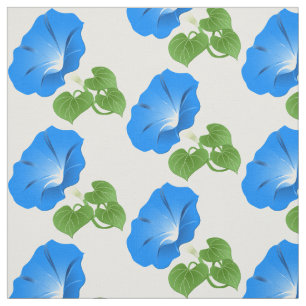 Blue morning glories fabric