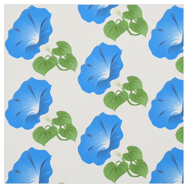 Blue morning glories fabric (Swatch)