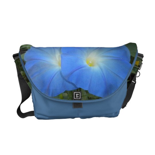 Blue Morning Glories Rickshaw Messenger Bag
