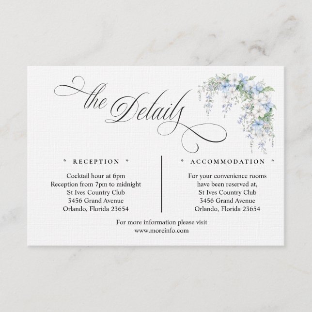 Blue Morning Glory Enclosure Card (Front)