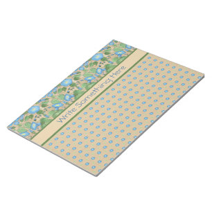 Blue Morning Glory, Polka Dots Notepad or Jotter