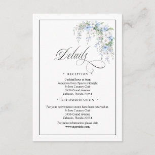 Blue Morning Glorys QR Code Enclosure Card