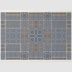 Blue Moroccan design tile decoupage paper