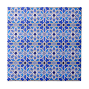 Blue Moroccan Geometric Pattern Tile