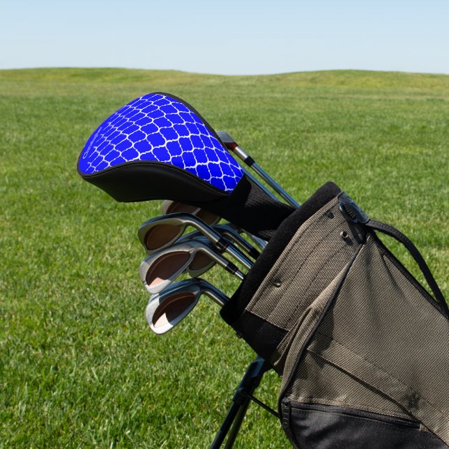 Blue Moroccan Pattern Design Golf Head Cover (In Situ)